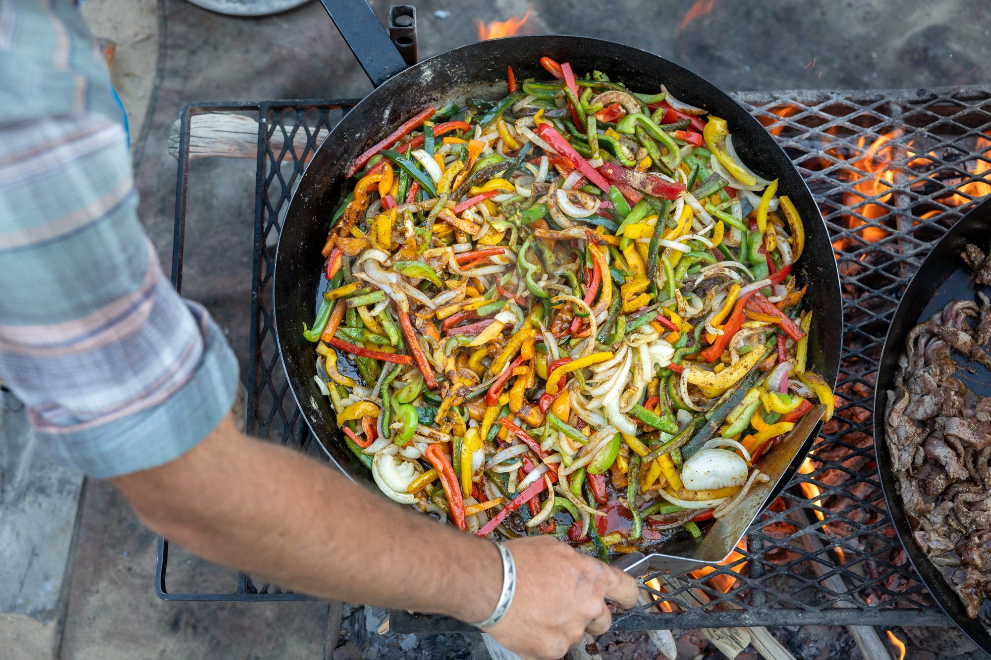 cooking over the fire while kayaking the middle fork of the salmon river 